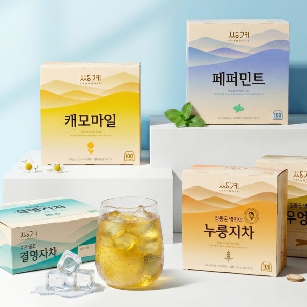 쌍계명차 김동곤 명인이 만든 100티백 14종 누룽지차 캐모마일 페퍼민트 녹차 우엉차