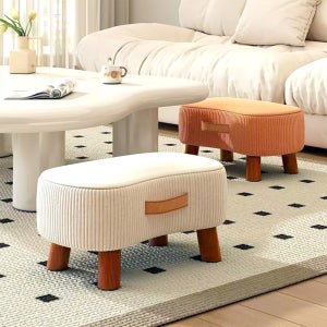 로우스툴 감성인테리어 보조체어 발받침 풋스툴 간이의자 패브릭 쇼파의자 카페 현관 발해먹