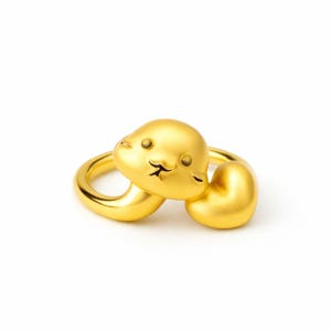 로로 24k 순금 0.5g 뱀 하트 아기 반지 돌선물 백일선물 뱀띠