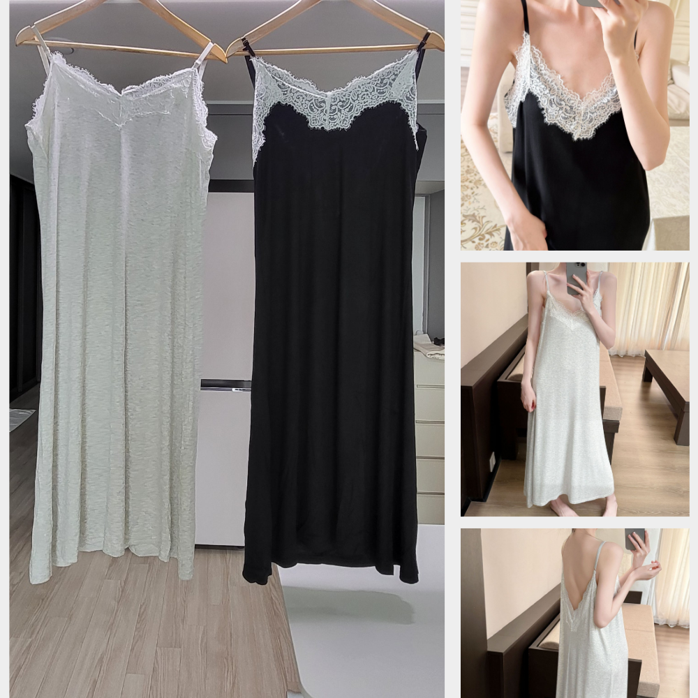 비비안 레이스 캐미솔 원피스 잠옷