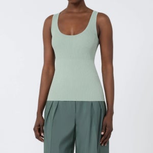 26SS 막스마라 MXMGHIRO 지로 비스코스 블렌드 얀 탑 003 세이지그린