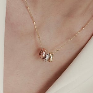 14K 18K 별 에뚜알 원통 도넛 링 금 펜던트 론델 스타 레이어드 명품 여자 목걸이