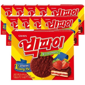 크라운제과 빅파이 딸기 18g, 12개입, 10개