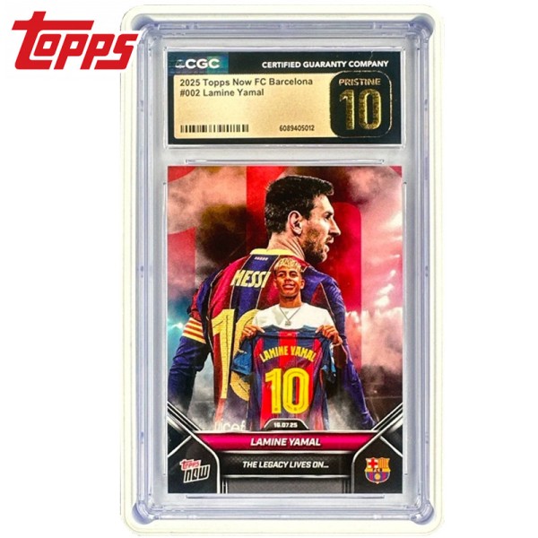 호환상품 2025 TOPPS 축구 스타 카드 바르셀로나 야말 메시 유럽컵 10 9.5 등급 컬렉션 장난감 선물