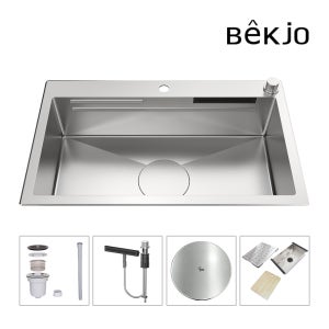 [전국설치] 백조씽크 사각씽크볼 RECO85W 레이어드 주방싱크볼 싱크대교체 사일런트패드