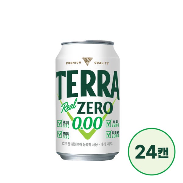 하이트진로음료 테라 제로 0.00 350ml 24캔 무알콜 맥주맛 음료