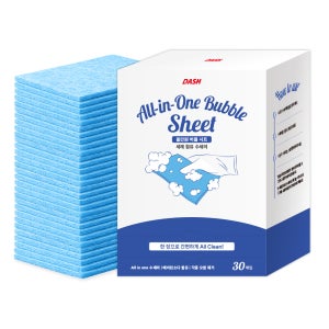 대쉬 올인원 버블 시트 1회용수세미 세제 함유 욕실 주방 청소용 30매 다목적 핸디형 거품나는 위생적인 관리