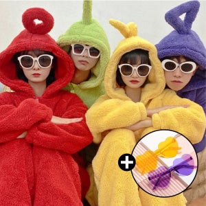 국내빠른발송 텔레토비 옷 캐릭터의상 졸업사진 컨셉 반티 체육대회 극세사 커플 수면 동물 잠옷 연말 파자마 파티 선글라스 포함