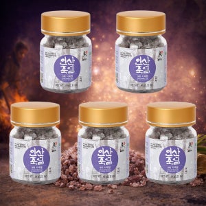 인산 9회 9번 구운 자색죽염 고체 천일염 용융 융용 미네랄 소금물 효능 60g, 5개