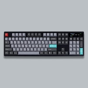 VARO V104L FULL LCD 유무선 기계식 키보드 (블랙, 저소음 민트축)