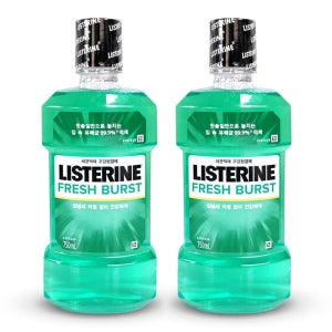 리스테린 후레쉬버스트 스피어 민트향 입냄새제거 구강 청결제 가글 750ml 2개 치과 세정제