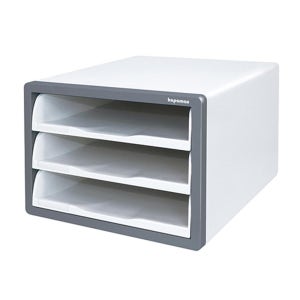 [카파맥스] 오픈형 서류함 3단 다크그레이