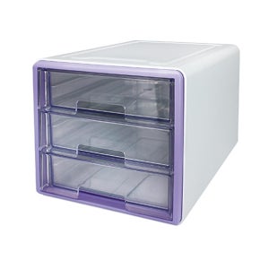 [카파맥스] 포인트 미니 소품함 서류함 3단 라벤더