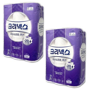 유한킴벌리 크리넥스 화장지 3겹 순수소프트쿠션 30m 30롤 x 2팩