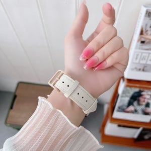 갤럭시 워치 6 5 4 호환 금장 가죽 패션 스트랩 시계줄 스마트 밴드