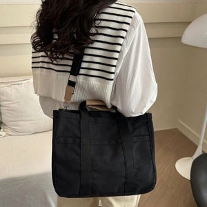 사각 데일리 캔버스가방 투웨이 크로스백 에코백 멀티 스트랩