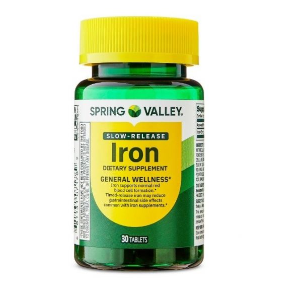 <b>Spring Valley</b> <b>스프링 밸리</b> 서방형 철분 <b>종합</b> 건강 보조제 45mg 30정 132222