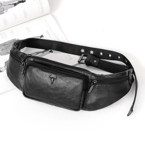 7512 블루마운트 천연소가죽 남성 힙색 허리색 크로스백 가방 남자 캐주얼 슬링백
