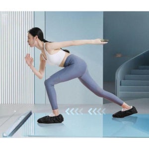 스케이트 매트 슬라이딩 훈련 홈트 하체 코어 패드 고무 1.8m 블루 신발+커버