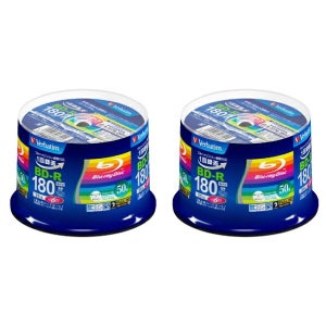 버바팀 BD-R 블루레이 공디스크 25GB 1~6배속 50매×2세트 총100장 Verbatim VBR130RP50V4P2