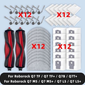호환 가능 Roborock Q7 M5 / Q7 L5 / Q7 TF / Q7B / Q7T / Q8 Plus 예비 부품 액세서리 메인 사이드 브러시 먼지 봉투 걸레 천 필터와