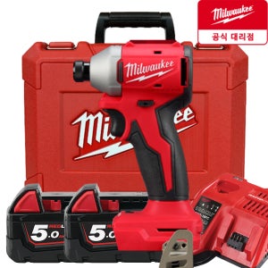 밀워키 M18 BLIDR-502C 18V 콤팩트 임팩트 드라이버Ⅱ 배터리2개 케이스 포함