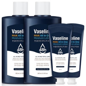 바세린 바디로션 맨 올인원 남성화장품 200ml 2개+60ml 2개 남자 로션 진정 보습