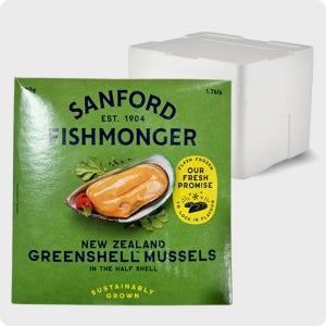 [다인] 반탈각 그린홍합 M (24-36ea) 자숙 초록입홍합 하프 뷔페 800g, 18개