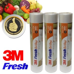Fresh 3M 롤위생백 대형 3롤 600매 마트봉투 투명봉투 비닐