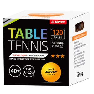 탁구공3성 120개입 1세트 학교 동호회 동아리 체육 스포츠 레슨 트레이닝용