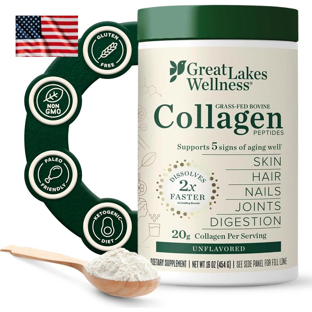 Great Lakes Wellness 그레이트 레이크 <b>콜라겐 펩타이드 454g</b>