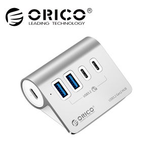 [오리코 국내 대리점] ORICO M3CU2-G2 (실버) 무전원 & 유전원 겸용 10Gbps C타입 USB허브