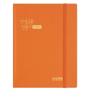 삼성생명 보험 증권 파일 바인더 철 - 와이즈 밴드 오렌지 가죽 화일 10p
