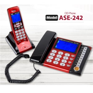 아산 ASE-242 유무선전화기 무선전화 매장 집 사무실 집전화 유무선 깔끔한 블랙