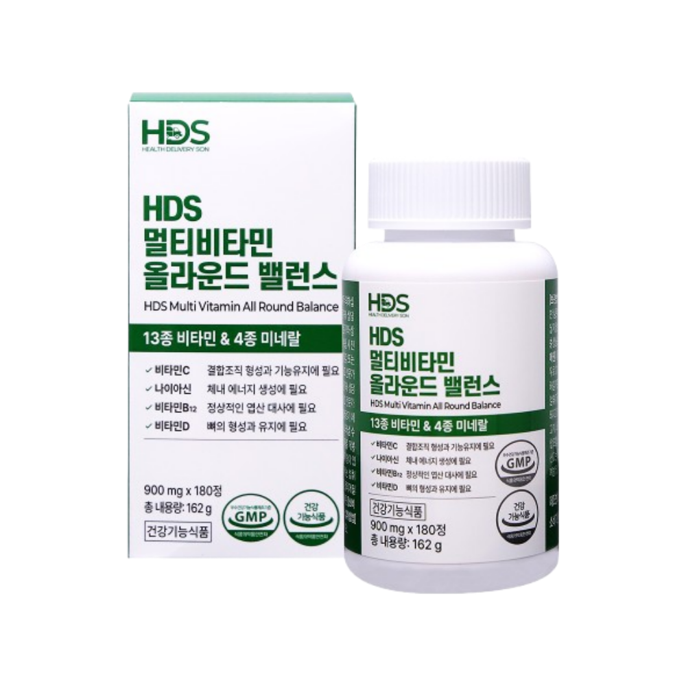 에이치디에스 <b>멀티비타민 미네랄</b> 올인원 종합 영양제 남자 여성 180정 6개월분