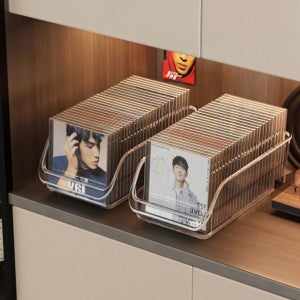 CD 케이스 보관함 데스크탑 LP 레코드 앨범 정리함