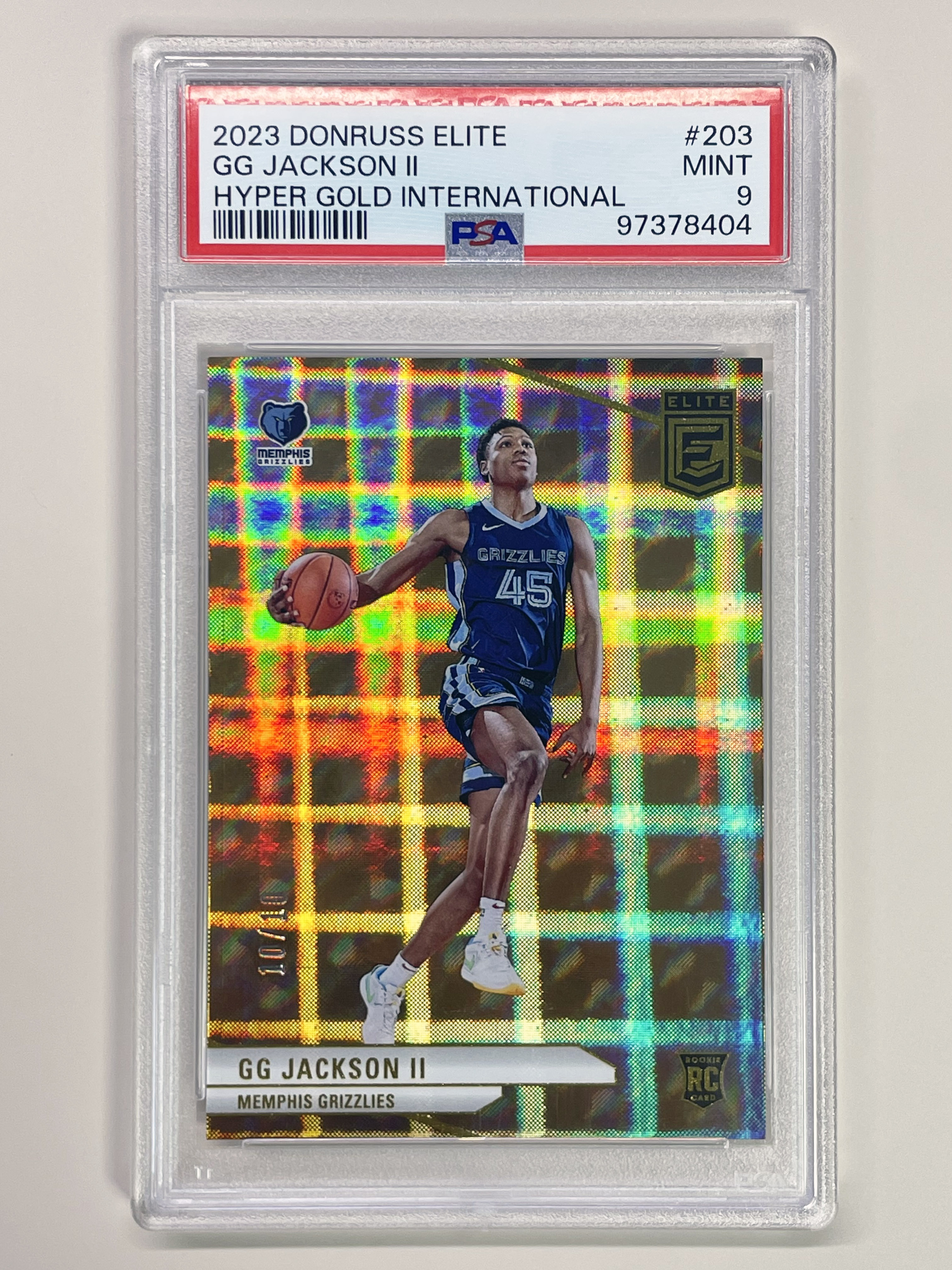23 Donruss Elite 203 Hyper Gold /10 RC 지지 잭슨 PSA9