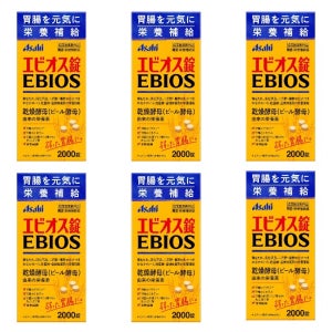 아사히 에비오스 일본 맥주 효모 2000정, 6개