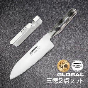 GLOBAL 글로벌나이프 산토쿠 칼 2종세트 산토쿠칼 18cm + 스피드 샤프너