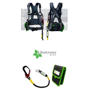 건설 엘라쥠줄 허리안전띠 상체식 안전벨트+엘라쥠줄+파우치 현장 작업벨트 안전걸이