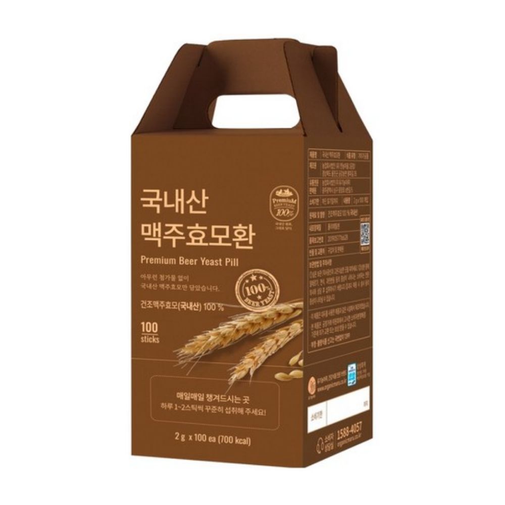 유기농마루 국내산 <b>맥주효모환</b> 2g x 100포,1박스