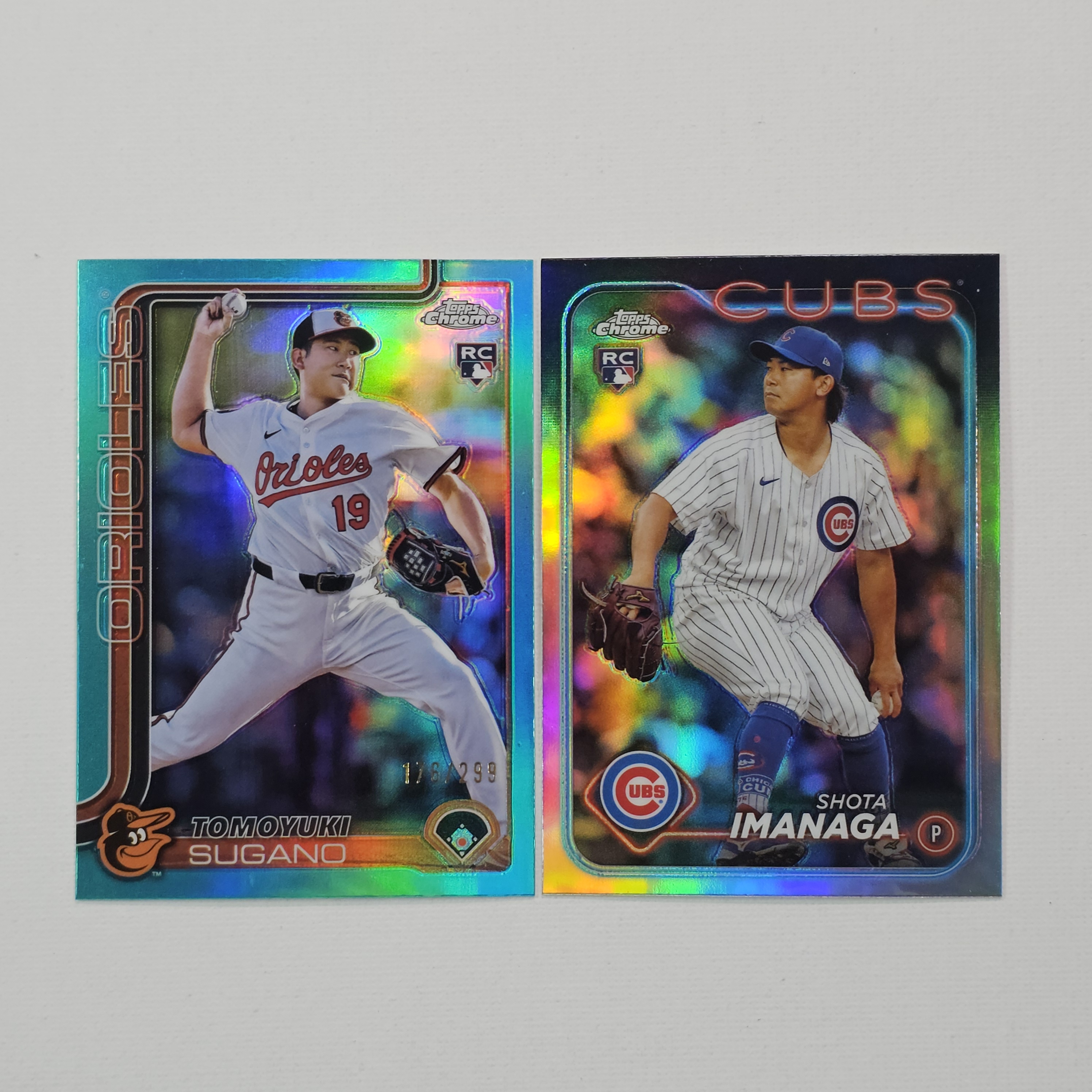 Topps Chrome Shota Imanaga Tomoyuki Sugano Teal Refractor RC 이마나가 쇼타 스가노 도모유키 야구카드 2장 일괄 / MLB-39