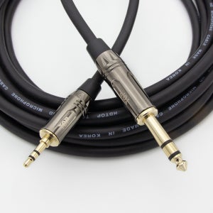 HDTOP 국산 메탈 3.5 TO 5.5 스테레오 케이블 블랙 0.5M HT-TP2742