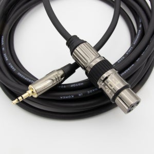 HDTOP 국산 메탈 3.5스테레오 XLR암 마이크 케이블 블랙 50M HT-TP2769