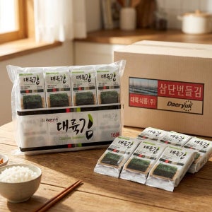 (대륙식품)전남 장흥에서 생산한 업소용 가정용 대륙 햇김맛 도시락김 64봉