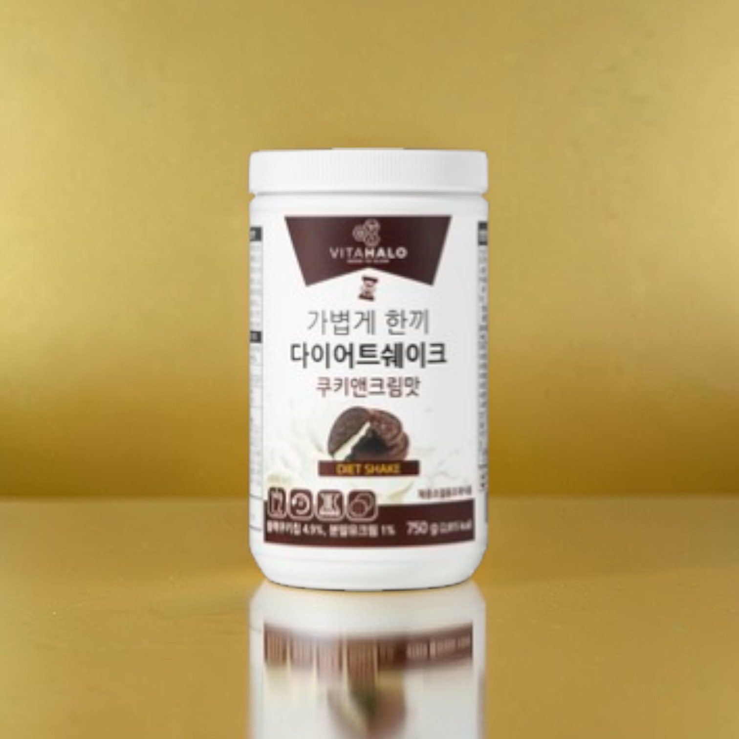 <b>비타할로</b> 가볍게 한끼 <b>다이어트</b> 쉐이크 쿠키앤크림맛 1개 750g