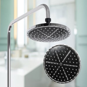 해바라기샤워기 대헤드 원형 블랙 욕실 수전 절수 레인 폭포수 교체 부속품