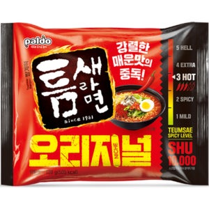 [칠링캠핑] 팔도 틈새라면 봉지라면 매운맛 오리지널 빨계떡 120g