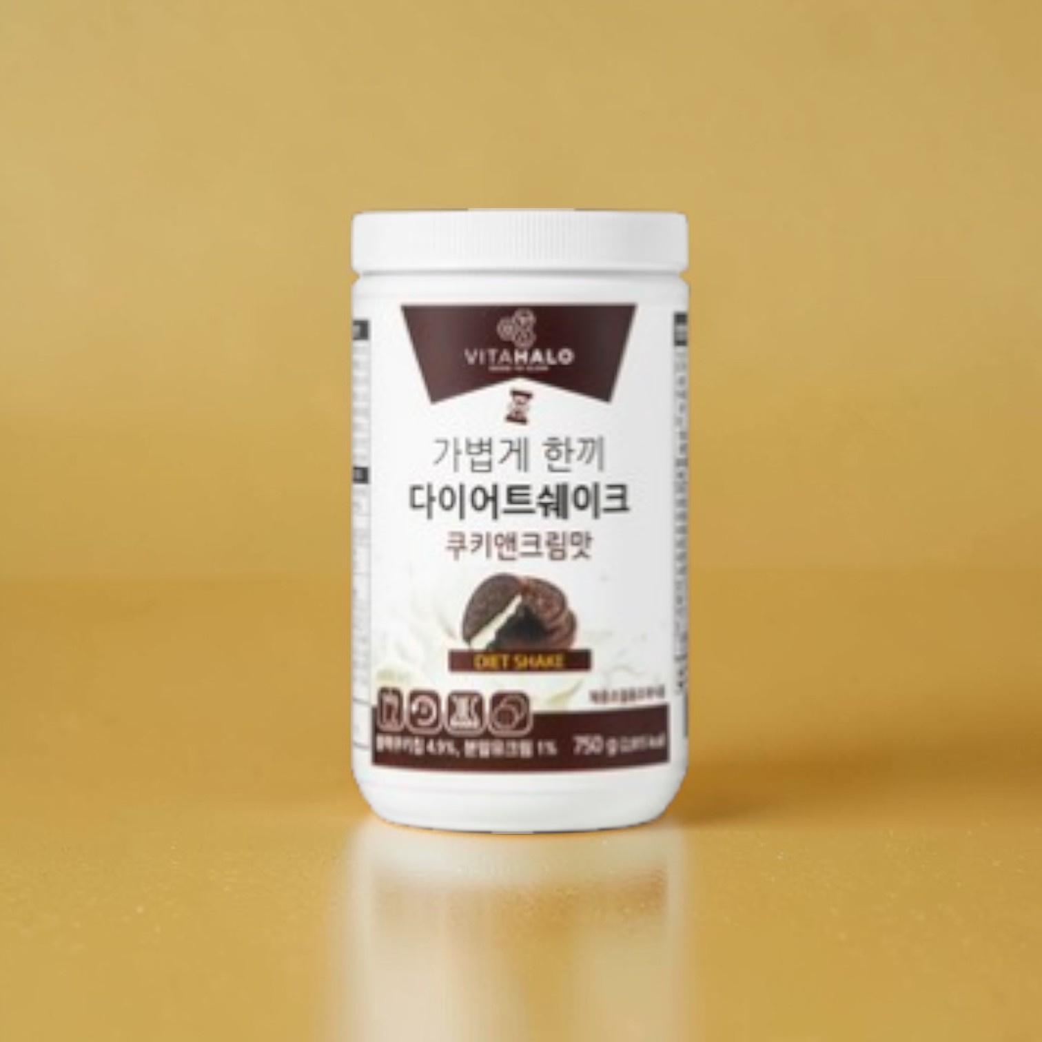 <b>비타할로</b> 가볍게 한끼 <b>다이어트</b> 쉐이크 쿠키앤크림맛 750g 3개