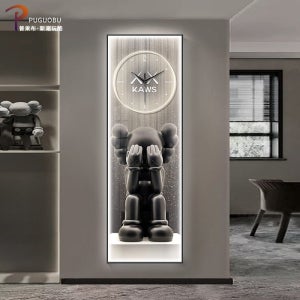 베어브릭 카우스 거실 LED 인테리어 액자 시계 현관입구 대형팝아트 집꾸미기